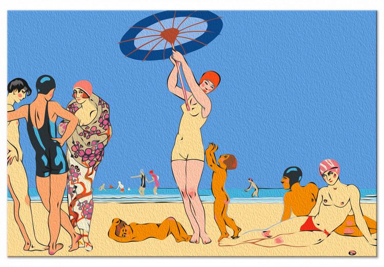 Cuadro para pintar por números On the Beach - Group of Acquaintances by the Sea, Blue Sky 144129 additionalImage 6