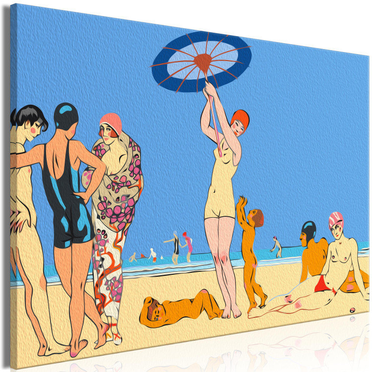 Cuadro para pintar por números On the Beach - Group of Acquaintances by the Sea, Blue Sky 144129 additionalImage 7