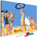 Cuadro para pintar por números On the Beach - Group of Acquaintances by the Sea, Blue Sky 144129 additionalThumb 3