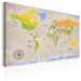 Cuadro decorativo Tierras desconocidas (1 parte) - mapa mundial colorido estilo vintage 95929 additionalThumb 2