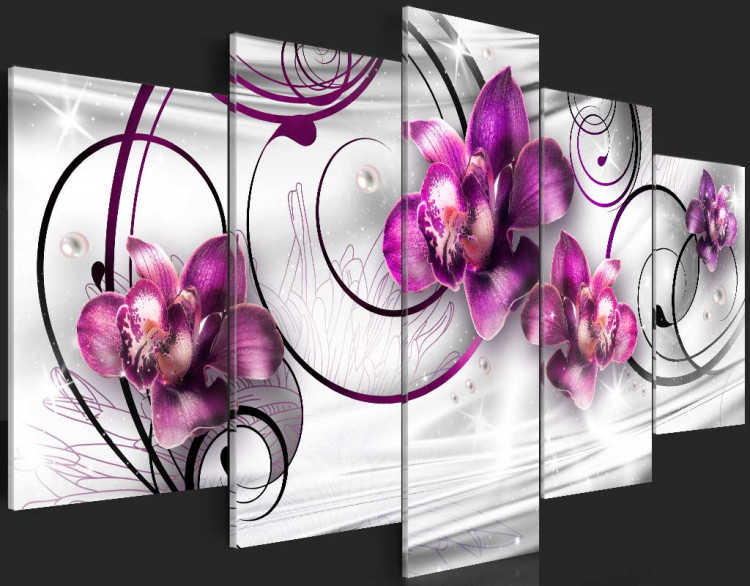 Impresión en el vidrio acrílico Orquídeas y perlas [Glass] 92539 additionalImage 4