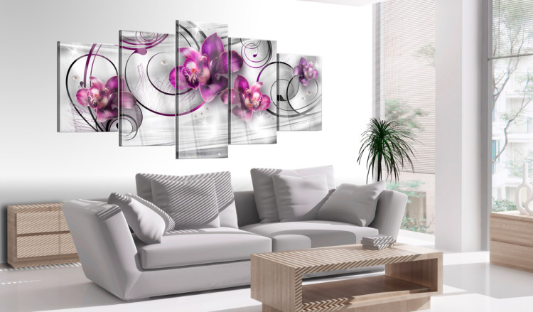 Impresión en el vidrio acrílico Orquídeas y perlas [Glass] 92539 additionalImage 3