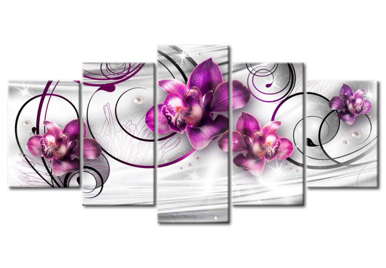 Impresión en el vidrio acrílico Orquídeas y perlas [Glass] 92539 additionalImage 2
