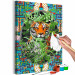 Cuadro para pintar por números Pensive Cat - Tiger among Grass and Abstract Colored Background 146549 additionalThumb 7