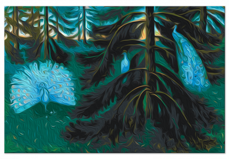  Dibujo para pintar con números Peacocks at Dusk - White Birds in a Dark Coniferous Forest 148459 additionalImage 7