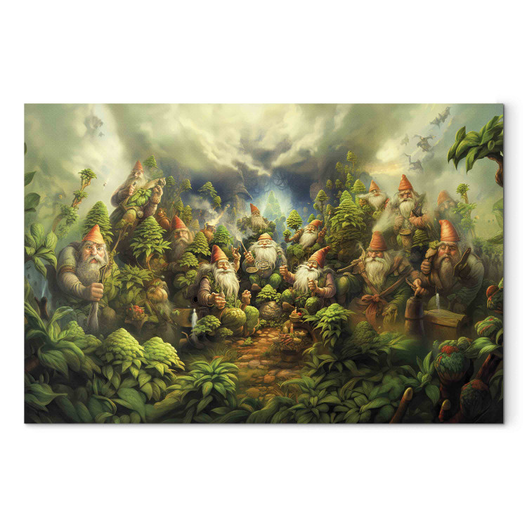 Cuadro XXL Crazy Forest Dwarves - Relaxation in Nature [Large Format] 151559