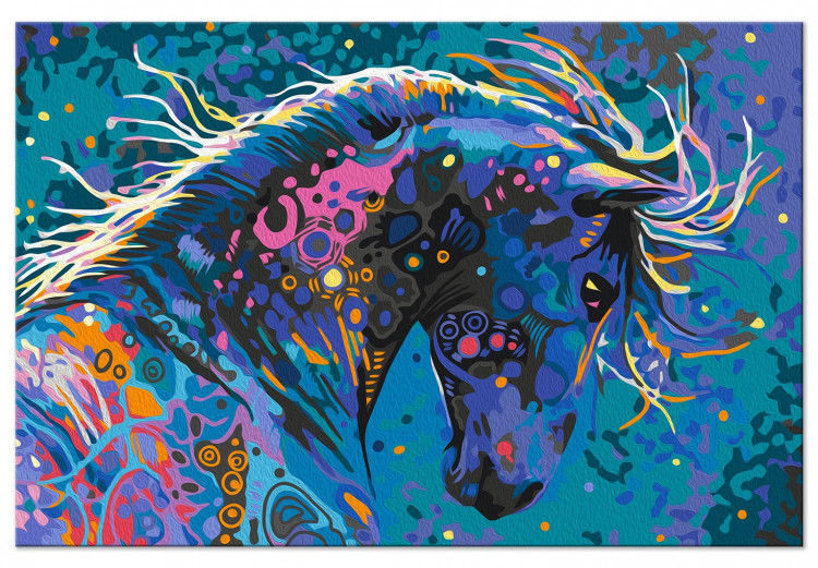 Cuadro para pintar por números Starry Horse - Colorful Animal with Abstract Fur 144079 additionalImage 6