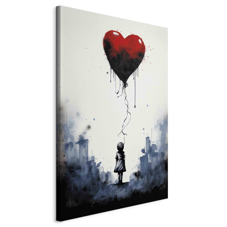 Cuadro XXL Flying Balloon - Watercolor Composition in Banksy Style [Large Format] 151879 additionalImage 2