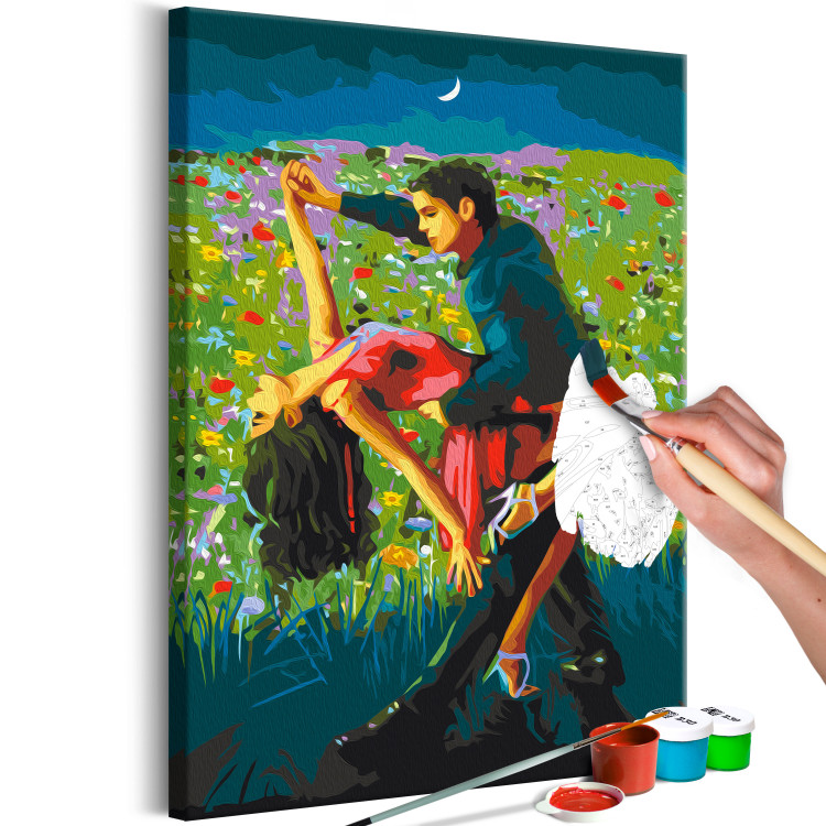 Cuadro para pintar con números Tango in the Moonlight - A Dancing Couple in a Colorful Meadow 144089 additionalImage 3