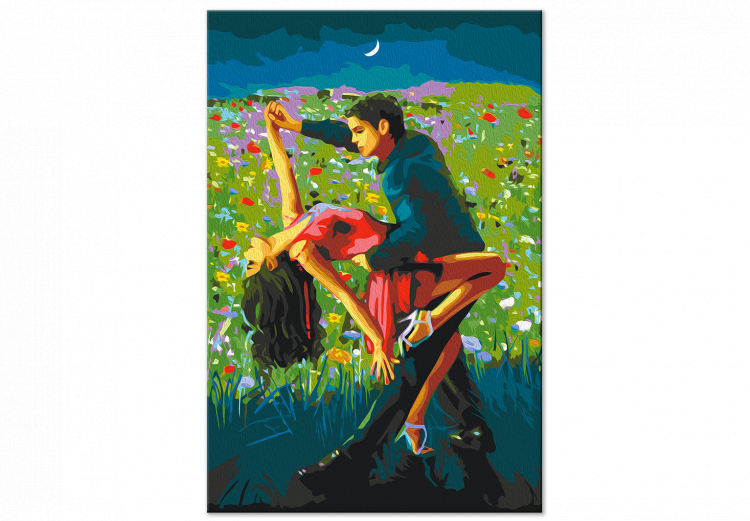 Cuadro para pintar con números Tango in the Moonlight - A Dancing Couple in a Colorful Meadow 144089 additionalImage 4