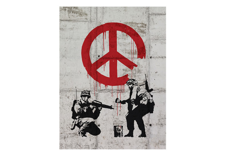 Fotomural a medida CND Soldados - graffiti de Banksy con soldados y el signo de la paz 62289 additionalImage 1