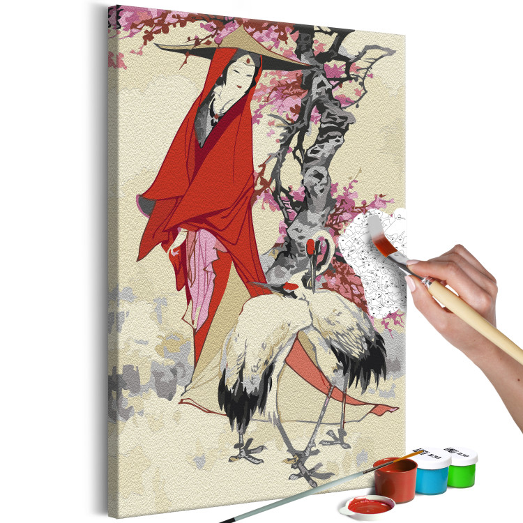 Cuadro para pintar con números Woman and Cranes  142499 additionalImage 3