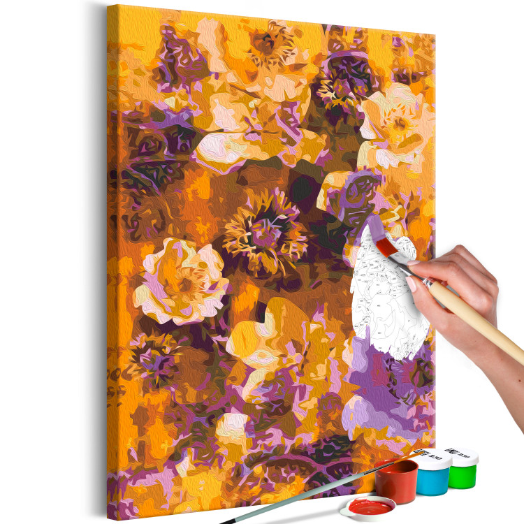  Dibujo para pintar con números Caramel Garden - Blooming Flowers in White and Purple Colors 146199 additionalImage 6